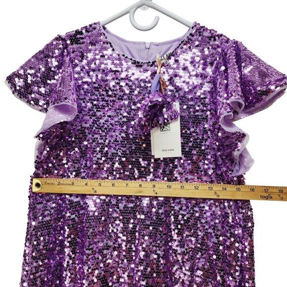 Grace Karin Girls Sequined Purple Party Dress Size 12Y - Picture 10 of 10